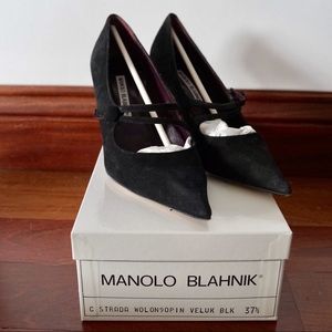 Gorgeous Suede Strada Mary Jane Manolo Blahniks
